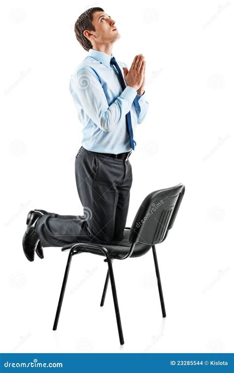 Young Business Man on His Knees Praying Stock Photo - Image of ...