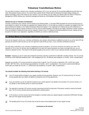 Fillable Online opm Voluntary Contributions Notice PDF file - opm Fax ...