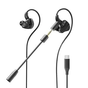 ESSAGER Type-C Gaming Earbuds Earphone with Detachable Boom Mic, Hi-Fi ...