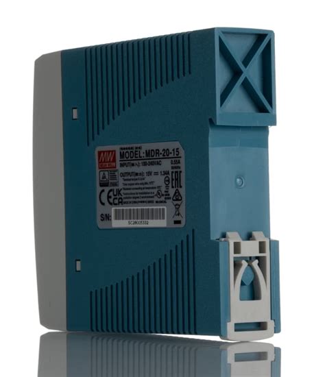 MDR-20-15 MEAN WELL | MEAN WELL MDR Switched Mode DIN Rail Power Supply ...