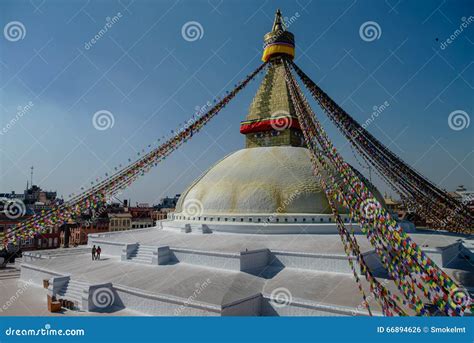 Stupa in Boudhanath Stupa (Bodnath Stupa) Temple in Kathmandu, Nepal ...
