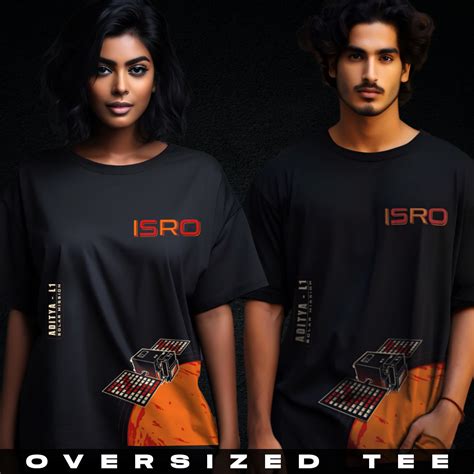 ISRO Aditya L1 Black Oversized T-Shirt– A47