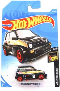 HOT WHEELS 85 HONDA CITY TURBO II 81/250 NIGHT BURNERZ 2/10 DIE CAST ...
