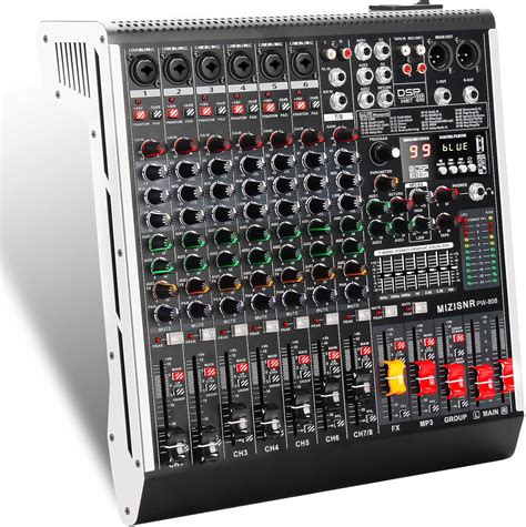 Amazon.com: MIZISNR 8 Channel Audio Mixer Professional Sound Mixing ...