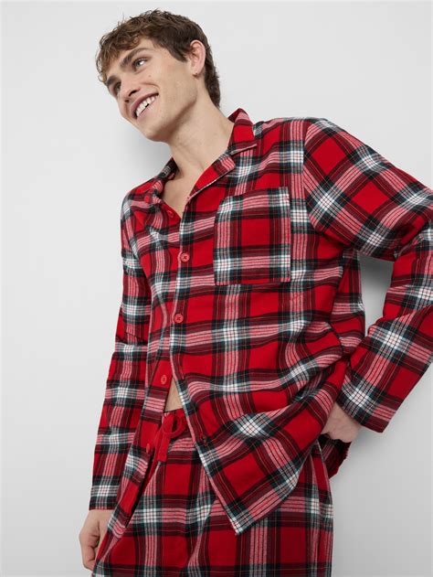 Men's Red Men's Pure Cotton Red Check Family Christmas Pyjamas | Penneys