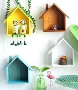 Ziya Handicrafts Wall Shelf Rack Shelves Lodge House Shape Shelf MDF ...