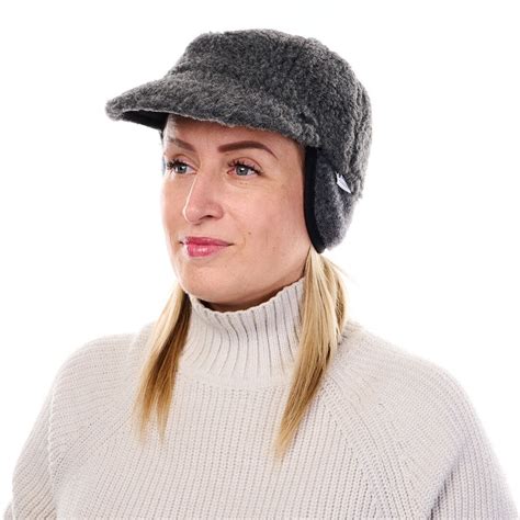 Wool Cap with Ear Flaps Dark Grey - Woolville.com