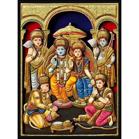 Harmony Arts Ram Darbar - Tanjore Painting inner size 6x8 inch (outer ...