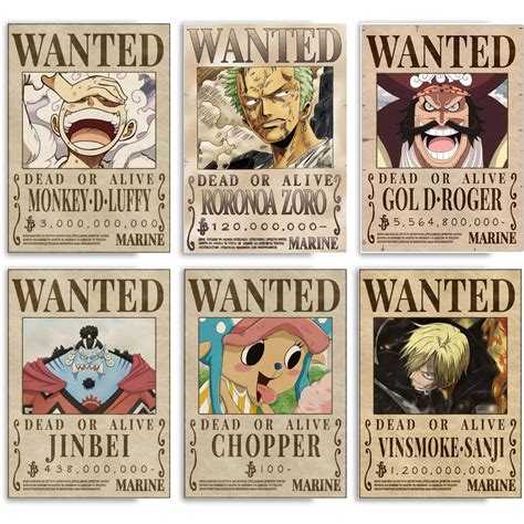 Replix Set of 6 One Oiece Anime Wall Posters for Room | 9 x 12 inches ...