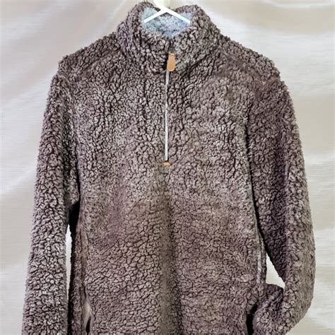 Cozy Faux Sherpa Quarter Zip mockneck Fuzzy Pullover... - Depop
