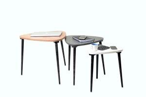 Pink Guppy Oak & Grey Set Solid Wood Nesting Table Price in India - Buy ...