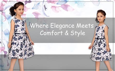 Aarika Girl's Cotton a-line Knee Long Dress (FK-9678_White-Blue_5-6 ...