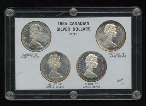 Canada: 1965 Canadian Silver Dollars Types Set, Elizabeth II - Geoffrey ...
