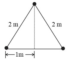 Three identical spheres of mass M each are placed at the corners of an ...