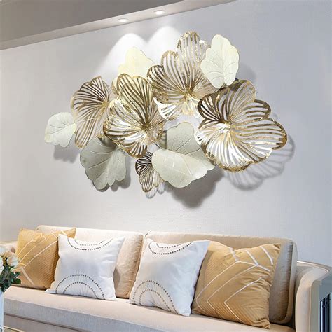 Amazon.com: thlabe Home Decor Metal Wall Art Leaves, Modern Large Wall ...