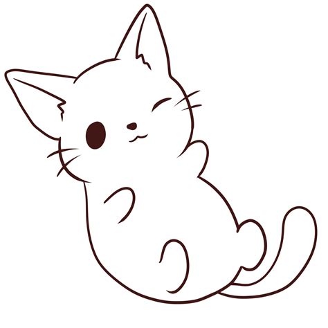 cat cartoon animal doodle kawaii anime coloring page cute illustration ...