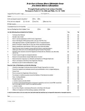 Wrongful Death And Survival Actions Checklist - Fill and Sign Printable ...