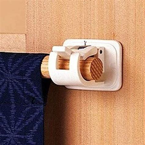 Buy Hanvi 2 Pcs White Hanging Rod Clip Adhesive Wall Curtain Hanging ...