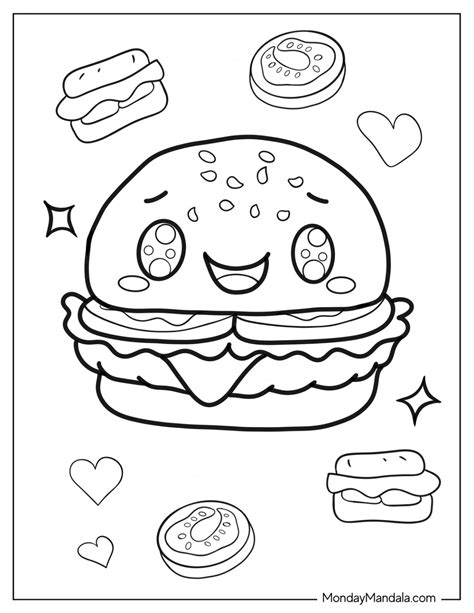 20 Burger Coloring Pages (Free PDF Printables)