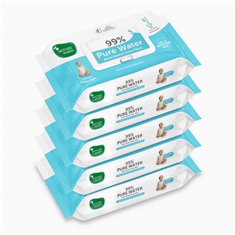 Buy Mother Sparsh 99% Pure Water Baby Wipes, Pack of 5 (40 X 5 Wipes ...