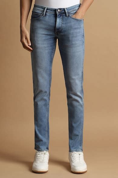 Buy Men Blue Super Slim Fit Mid Wash Jeans Online - 39660969 | Allen Solly