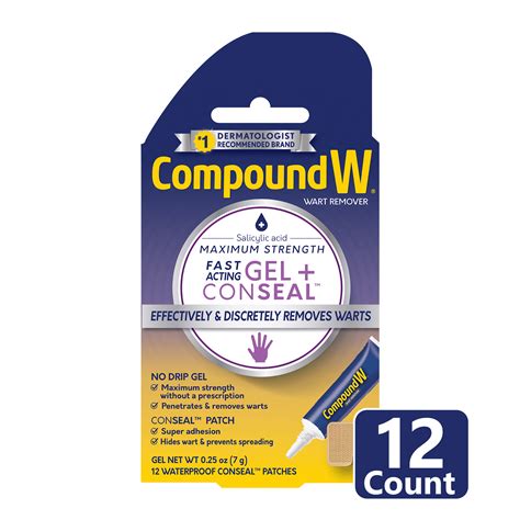 Compound W Maximum Strength Fast Acting Gel Wart Remover with 12 ...