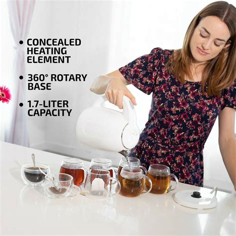 Buy Ovente Electric Hot Water Kettle Boiler Stainless Steel - 1.7 Liter ...