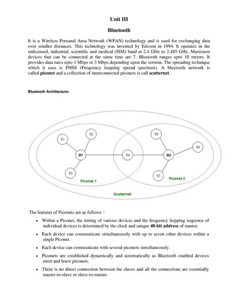 Unit-III-Bluetooth-converted - Unit III Bluetooth It is a Wireless ...