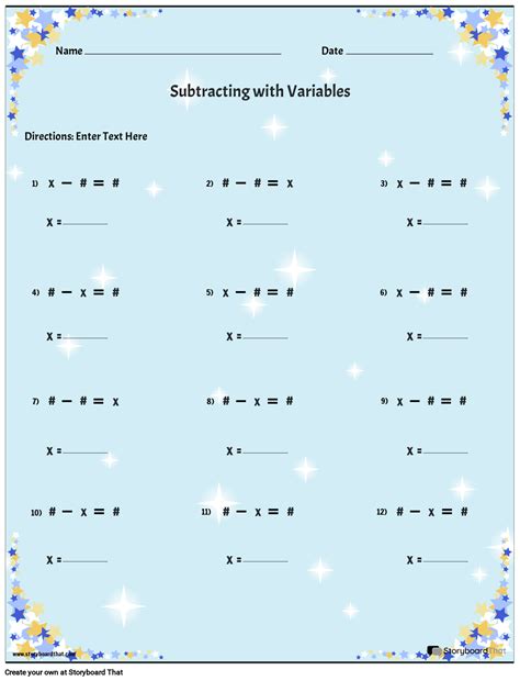 Image result for Math Learning Variables Work Sheet