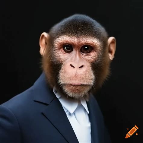 Stylish monkey in a business suit on Craiyon