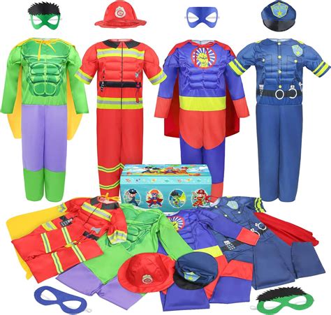 Buy Teuevayl Boys Muscle Chest Dress up Costumes Trunk with Superhero ...