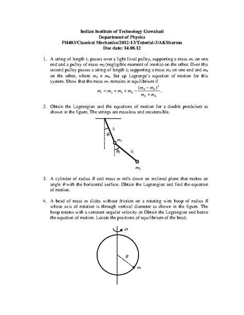 PH403-TUT-3 - Practice problems. - Indian Institute of Technology ...