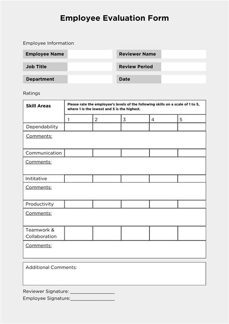 Simple Employee Evaluation Form 的图像结果