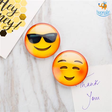 Emoji Crystal Glass Fridge Magnets- Set of 2– Bigsmall.in