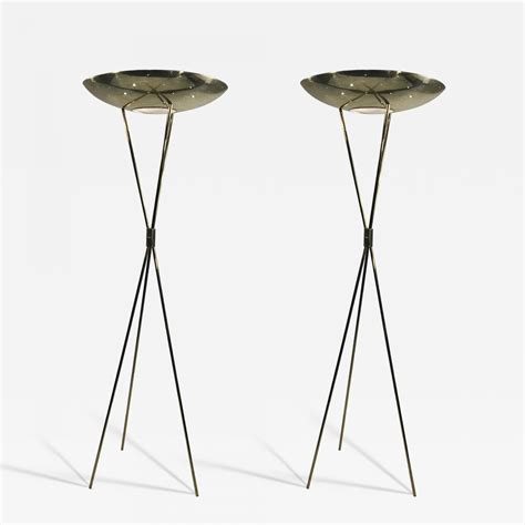 Gerald Thurston - EXCEPTIONAL MID CENTURY BRASS TRIPOD TORCHIERE FLOOR ...