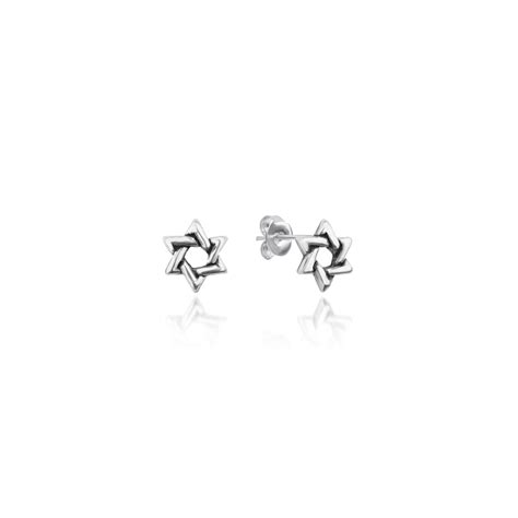 Symmetric Hex Oxidised Studs – Nistra