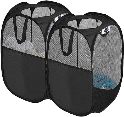 Folding Laundry Basket Mesh Collapsible Laundry Baskets, Pop up Laundry ...