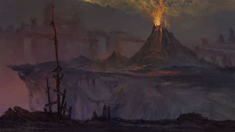 Download wallpaper 1920x1080 volcano, eruption, darkness, dark, art ...