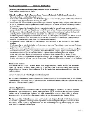 Fillable Online Ans kan om examen - Diploma Application - Uppsala ...