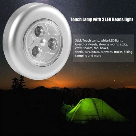 1721 3 Led Cordless Stick Tap Wardrobe Touch Light Lamp - DeoDap