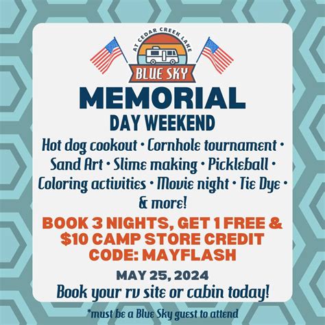 Blue Sky Cedar Creek Lake Memorial Day Bash | Hot dog cookout ...