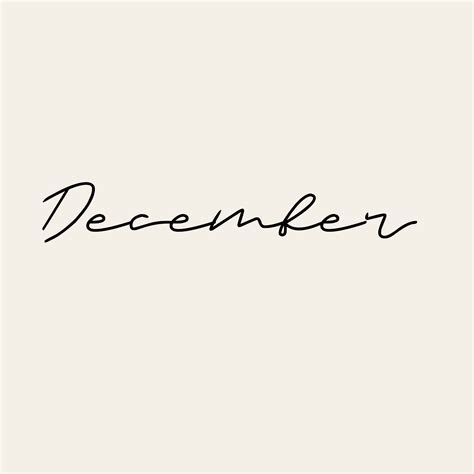 December in Cursive Writing