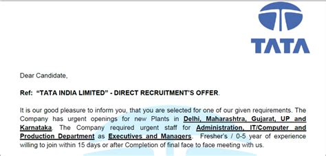 [Resolved] Tata Motors — Fake offer Letter