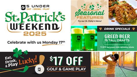 🍀 Celebrate St. Patrick’s Day at 5 Under! 🍀 – 5 Under Golf Center