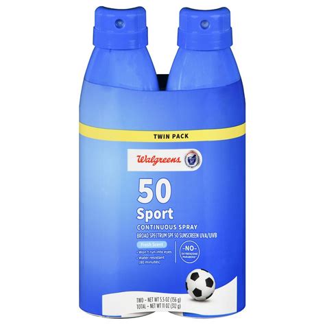 Walgreens Sport Sunscreen Continuous Spray SPF 50 Fresh | Walgreens