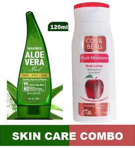 MAKMED ALOE VERA GEL (120ML) + NICE BODY LOTION APPLE FRUIT (100ML ...