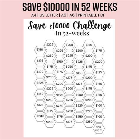 10000 Savings Challenge Printable | FREE Printable HQ