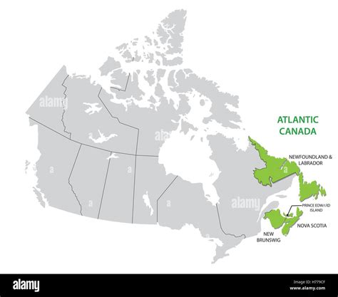 Survey map of the four Canadian Atlantic States, Atlantic canada Stock ...