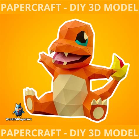 Charmander Papercraft Template - DIY Pokemon Art for Home Decor & Gifts ...
