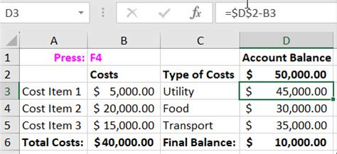 Use Absolute References in a Formula 的图像结果